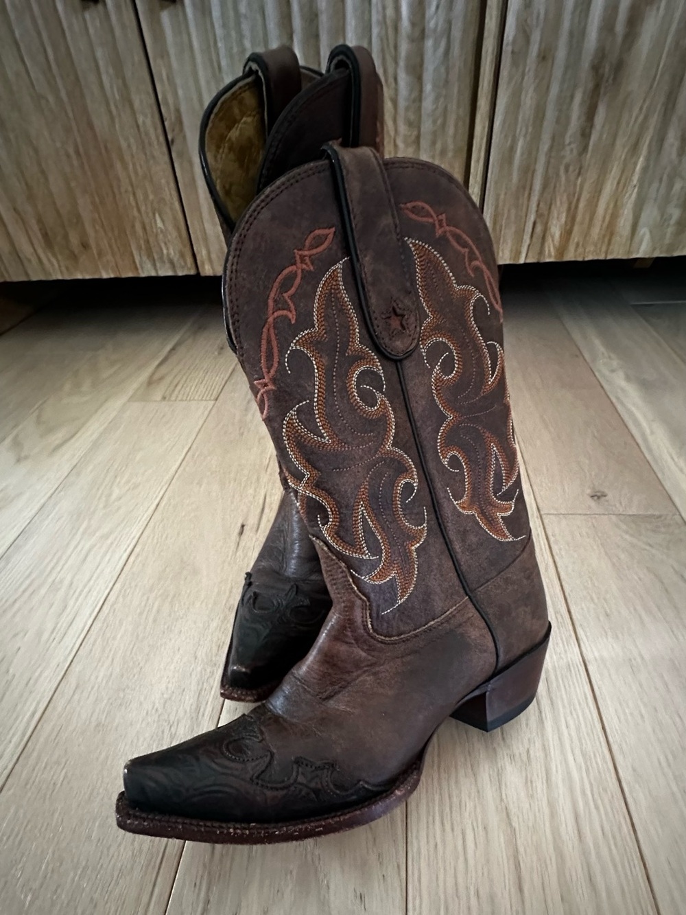 Tony Lama genuine leather made in Mexico cowboy western boots size 7